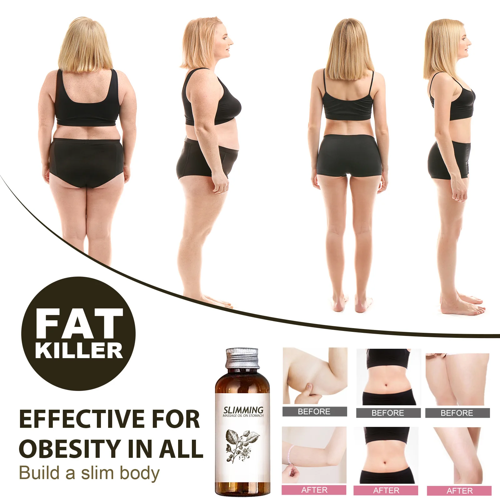 Натуральное травяное массажное масло для похудения эфирное массажа тела