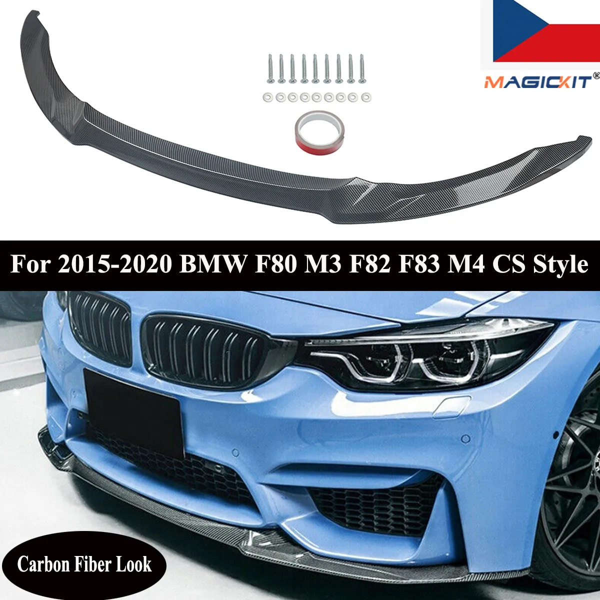 MagicKit для BMW M3 M4 F80 F82 F83 15 + передний спойлер и задний диффузор углеродный вид |