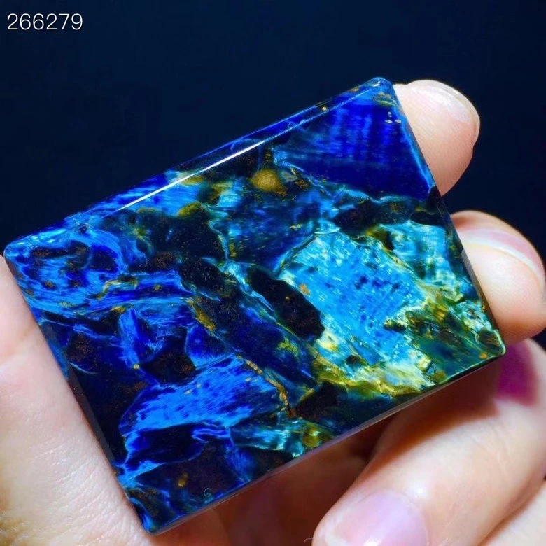 

Genuine Natural Blue Pietersite Pendant Chatoyant Rectangle 41.6/32.3/7.2mm Namibia Women Men Cat Eye Fashion Jewelry AAAAAA