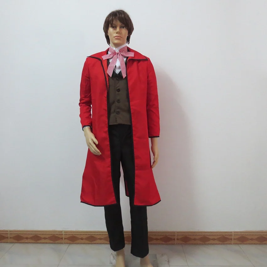 Черный дворецкий Синигами Грелл Сатклифф Cos Хэллоуин Униформа Наряд Косплей