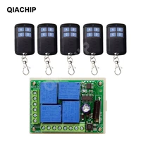 433mhz universal wireless remote control dc 12v 4ch relay switch qiachip receiver module 4pcs rf controllor transmitter diy