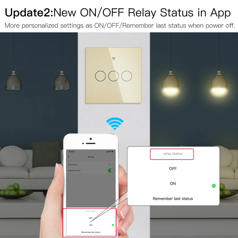 2020 New Upgraded WiFi Wall Touch Smart Light Switch 86 Model AC100-250V 10A Wifi+Bluetooth Mode Work With Life/Tuya Alexa | Обустройство