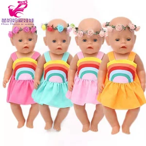 Кукольная одежда для 43 см куклы Новорожденные Радужное платье Кукла головная повязка для 17-дюймовых малышей Одежда для кукол
