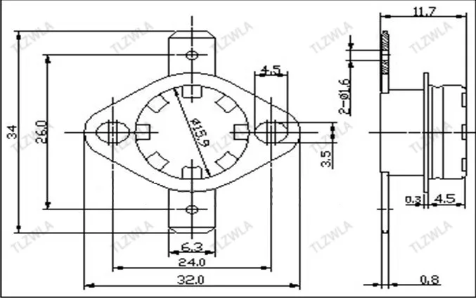 10 шт. KSD302 16A 250V 40-130 градусов Керамика KSD301 нормально закрытый Температура переключатель Термостат 45 55 60 65 70 75 80 85