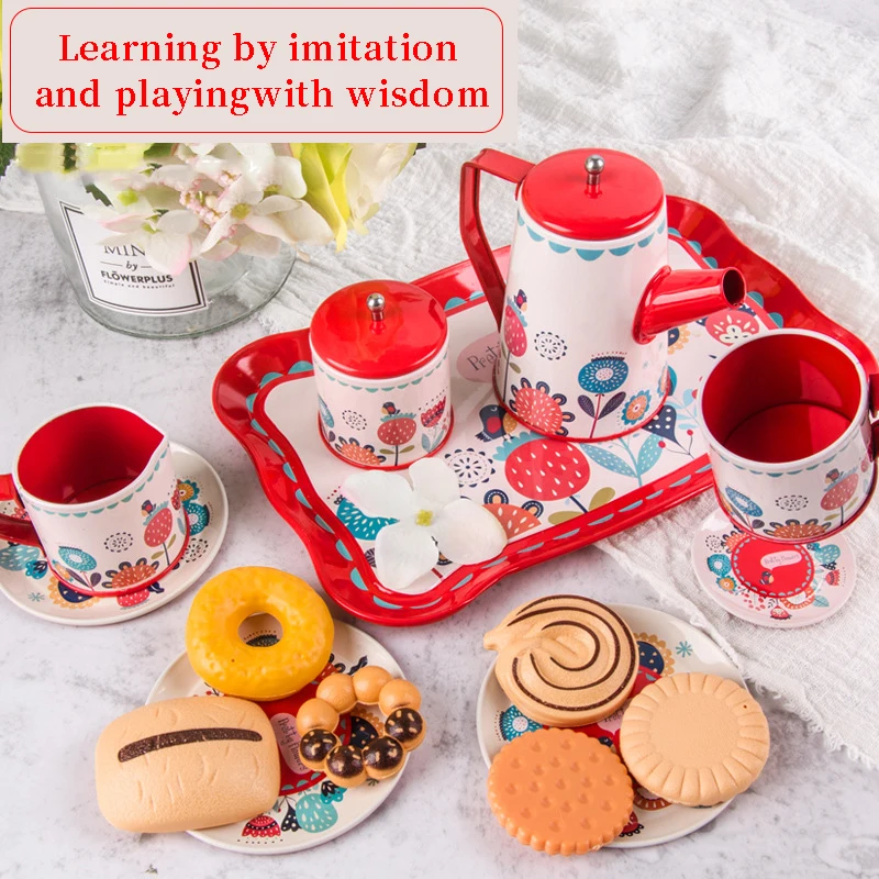Детский игровой домик для полуденного чая имитация жести чайный набор из