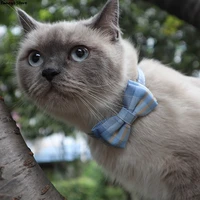british grid cat collar bowknot adjustable safety buckle gatos bow tie cat accessories collar for cats cute ice cream raspberry