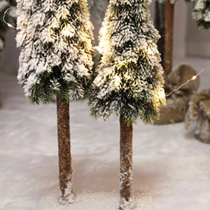 

Christmas Artificial Tree Simulation Cedar Falling Snow Flocking Fake Trees New Year Decorations for Home Accessories