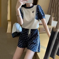 2021new summer fashion brand casual fashion fried street cool salt suit women s short and small stature shorts two piece