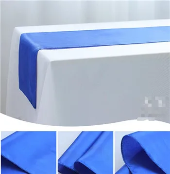 Color 4 Винтажные разноцветные белые рождественские белые синие атласные вечерние свадебные украшения Скатерть, дорожка - Цвет: Color 4