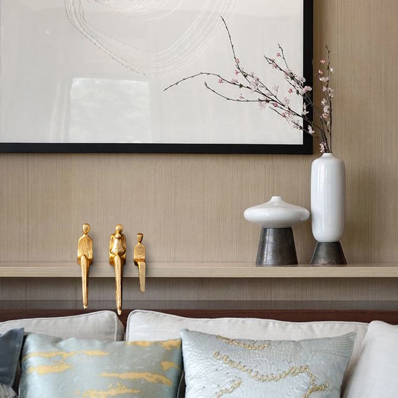 Абстрактная Статуэтка маленького человека сидя на шкафу американские украшения