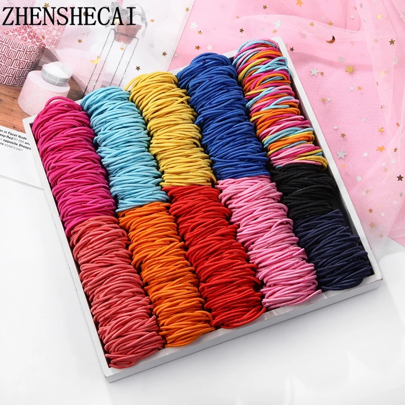 Новинка 100 шт./лот милые цветные резинки для девочек Детские эластичные волос