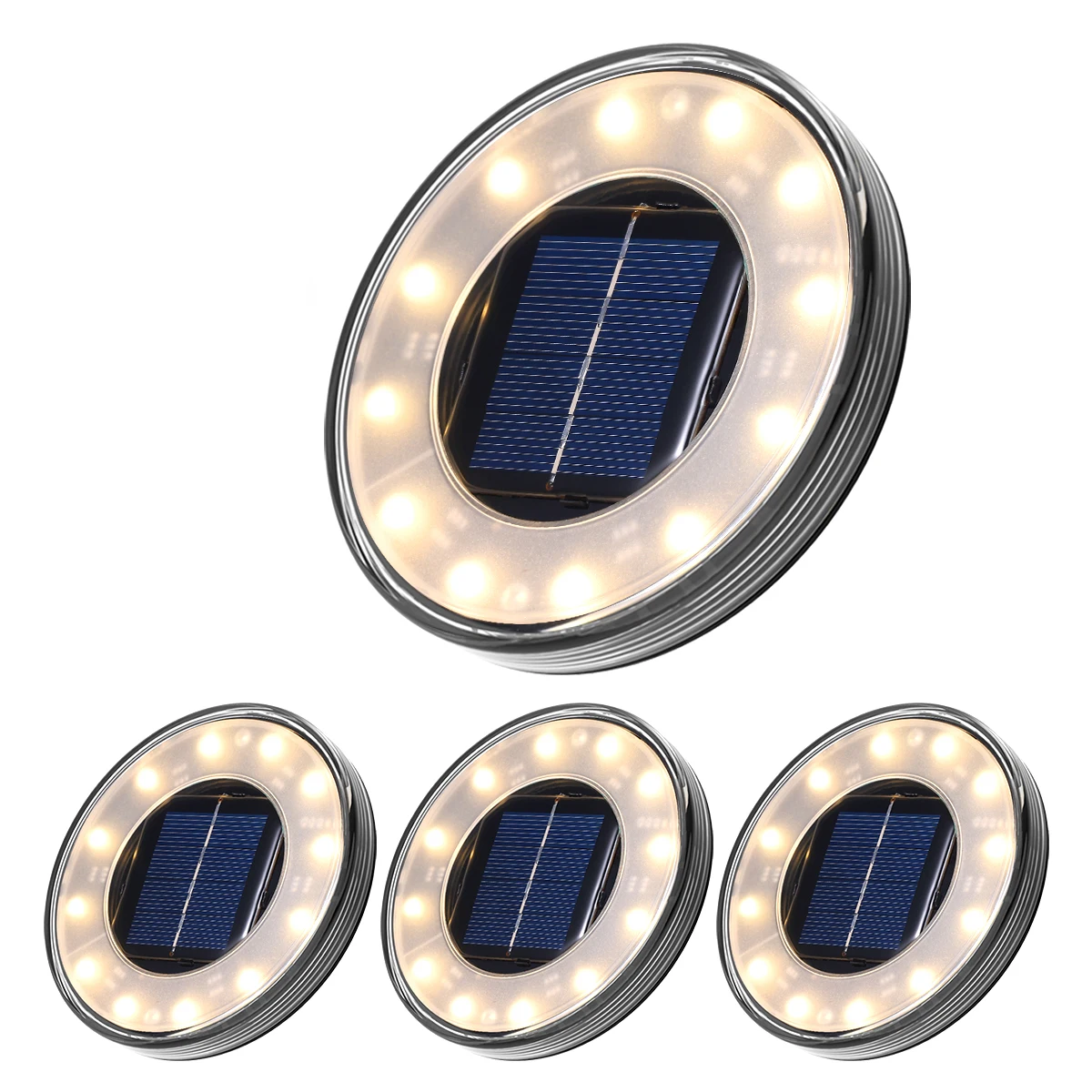 

Solar Garden Lights 12 LED Solar Ground Lights Waterproof Light Underground Sensing Landscape Lights for Lawn Pathway