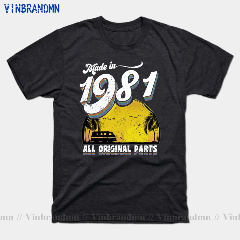 Футболка с забавным принтом Сделано в 1981 году 40 лет удивительности на 40-летие