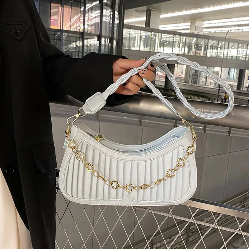 

Женские модные однотонные сумки на плечо, роскошная сумка через плечо высокого класса, сумка из искусственной кожи с простой текстурой, мод...