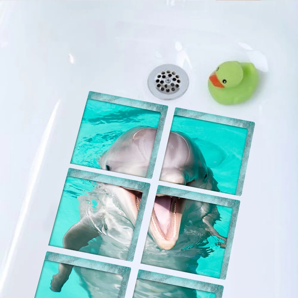 3D стикер для ванной Funlife s Нескользящие коврики милые наклейки с дельфином детей