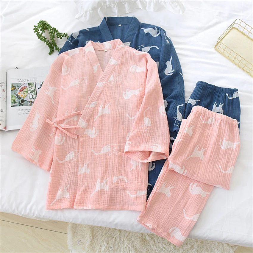 Пижама кимоно в японском стиле для женщин и мужчин одежда сна с традиционным спа