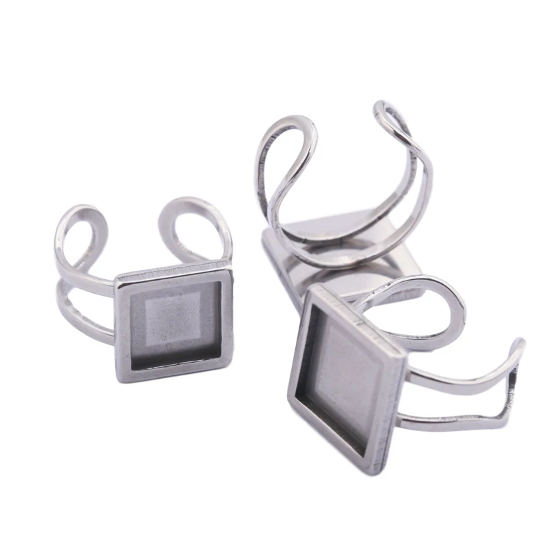 3 шт. кольцо кабошон базовая пустая Камея плоские настройки Нержавеющая сталь