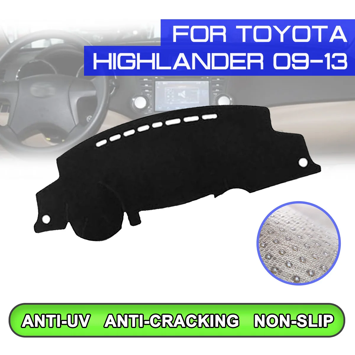 

Коврик для приборной панели автомобиля, противоскользящий, защита от ультрафиолета, для Toyota Highlander 2009 2010 2011 2012 2013