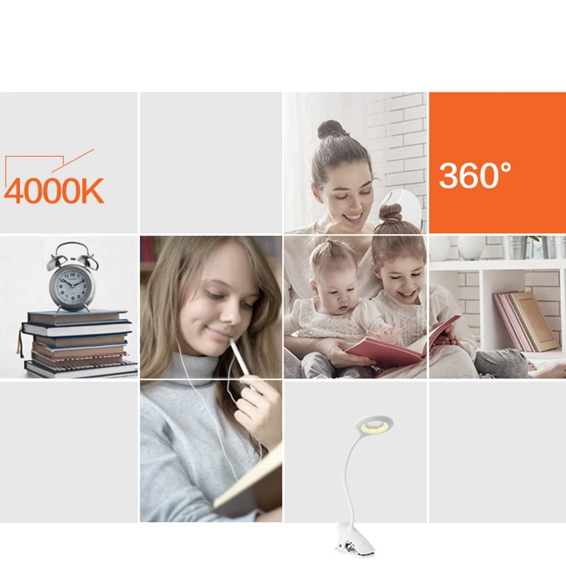 

LED Clip on Reading Light - Light Blocking Eye Protect Book Light,Led Lamp Clip on Book Light Portable Light Reading