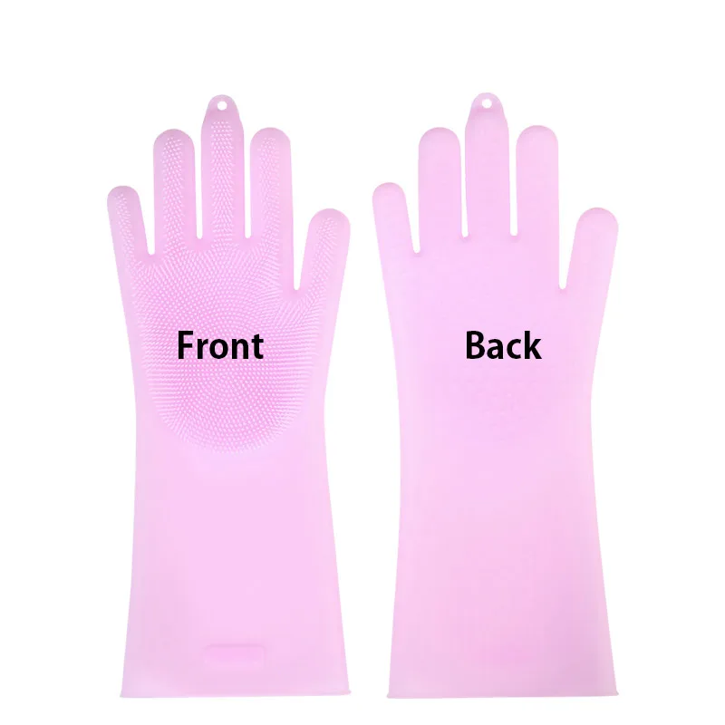 Силиконовые перчатки для мытья посуды 2 шт. водонепроницаемые прочные утолщенные