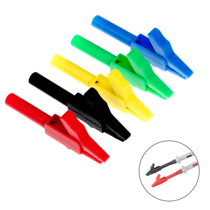 

2pcs Alligator Clips With 4mm Socket Banana Plug Safe Crocodile Clamp Electronics Accessories For Multimeter Test Leads