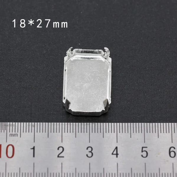18x27mm rectangle 30p пустая основа установка пришивные стразы граненые хрустальные драгоценности Посеребренные пустые коготь для камня аксессуары для одежды ссылка 1 - Цвет: 18x27mm rectangle