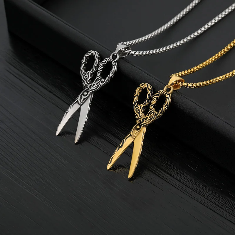 Scissor Neckalce для мужчин золотая цепочка-чокер BFF панк подарок косметолога Готический парикмахер ювелирные изделия Парикмахерская подвеска ожерелья