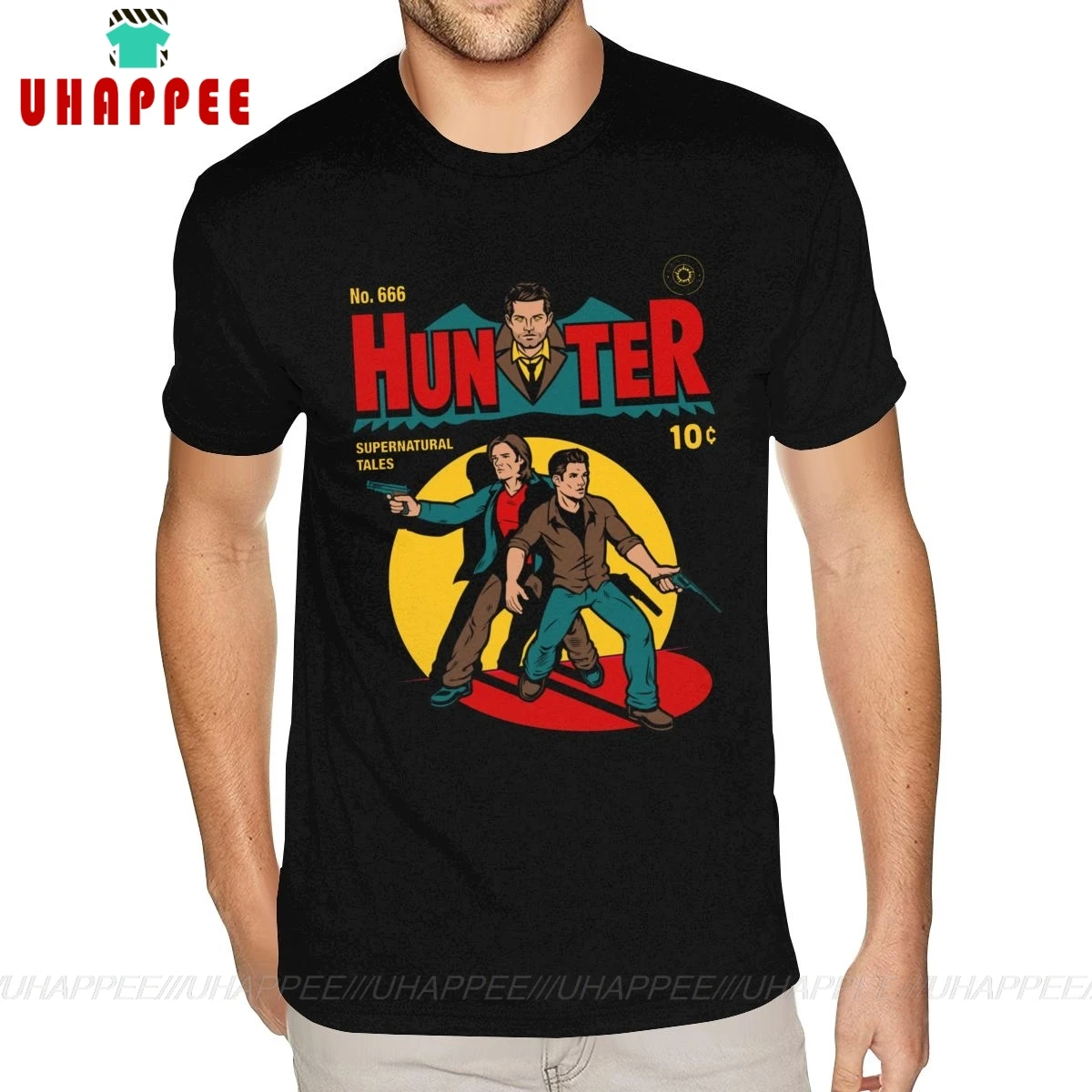 Белая футболка комиксов Hunter Мужская Сверхъестественное XXXL с коротким рукавом из