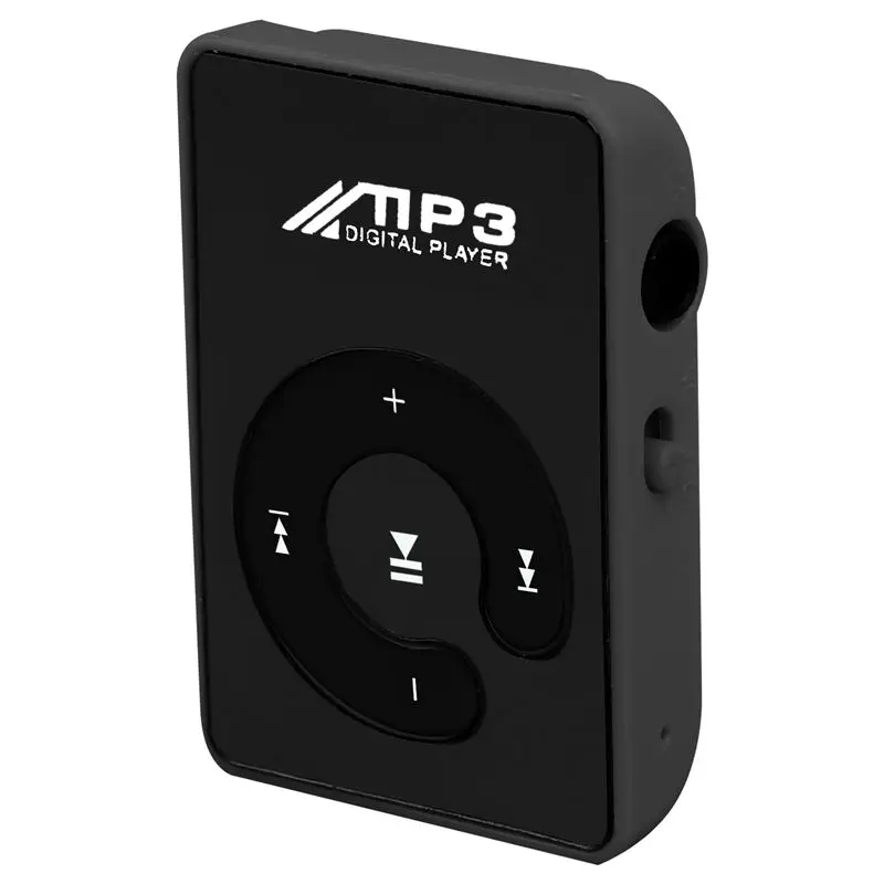 

Розничная продажа мини зеркальный зажим USB цифровой Mp3 музыкальный плеер Поддержка 8 Гб SD TF карта черный