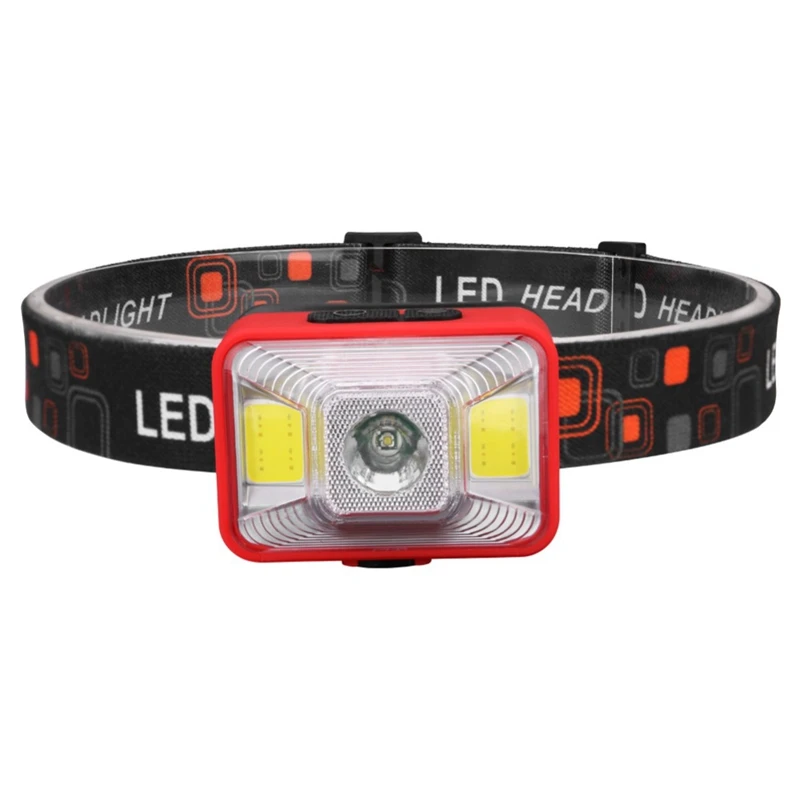 1xXpe +2xCob Headlight 5 Modes Of Light Lamp Ipx5 Waterproof 60 Degrees Adjustable Built-In Rechargeable Battery Use Usb Charge | Спорт и
