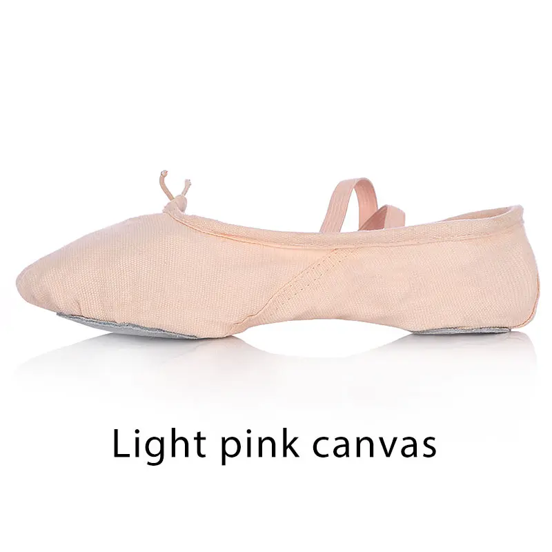 LIght Pink Canvas Детские Балетные танцевальные туфли; женские парусиновые тапочки для занятий йогой; женские танцевальные туфли для спортзала; Детские Балетные кроссовки; Разноцветные; - Цвет: LIght Pink Canvas