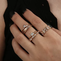 3 pcsset korean new wedding rings trendy 2021 temperament retro irregular pattern boho rings for women grunge jewelry wholesale