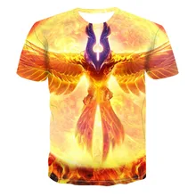 2021Men's New Fashion Tshirt Chic Dragon And Phoenix Printing  Men's T-shirt Unisex Casual Shirt boy Street Summer Clothing
