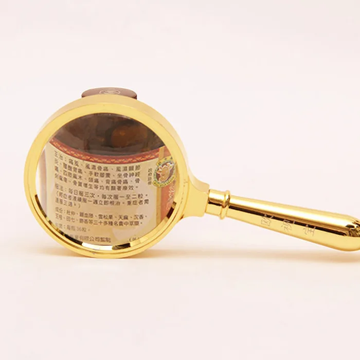 

Portable Handheld Magnifying Glass Retro 10X Bronze Metal Magnifying Glass High-end High-power Handheld with Gift Box