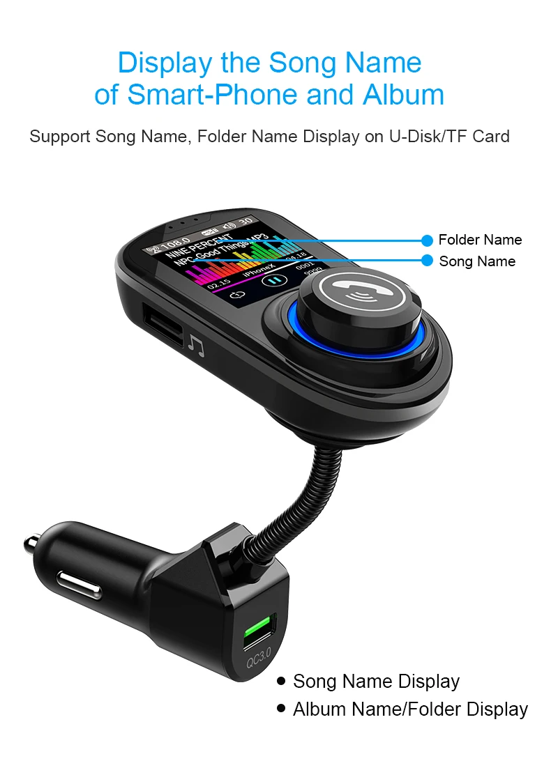 G-45 Автомобильный MP3-плеер с Bluetooth 5,0, fm-передатчик, автомобильный bluetooth-комплект, ручная работа,, напряжение батареи 1,8 дюйма, HD цветной экран