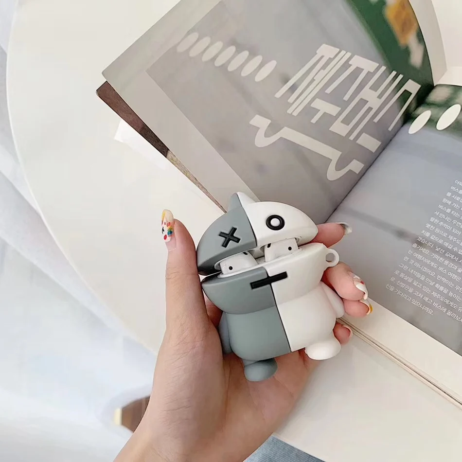 809 3D Пингвин чехол для наушников Airpods силиконовый розовый чехол для Apple Air pods 2 Чехол для наушников Earpods кольцо брелок для ключей - Цвет: 809