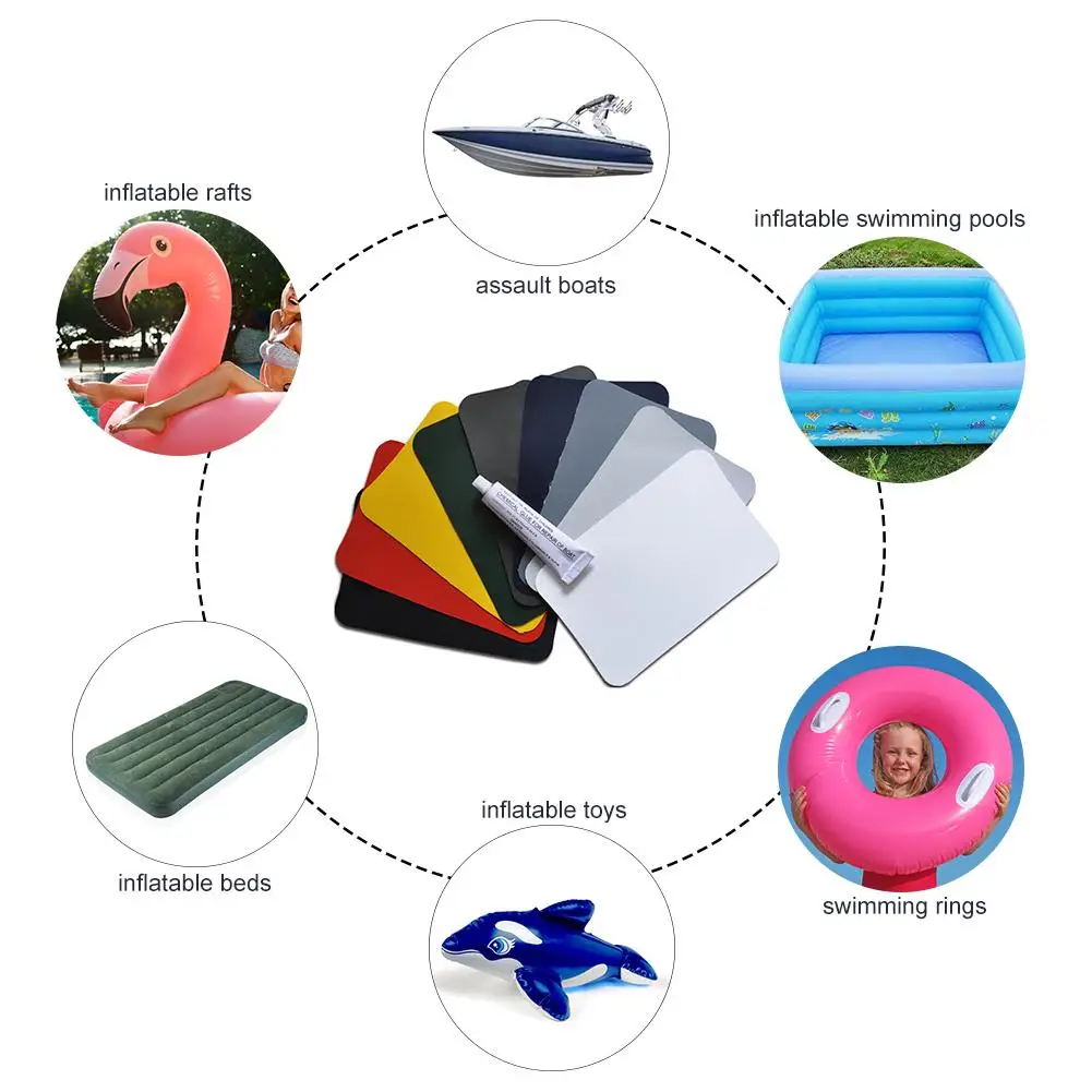 

PVC Patch Repair Kit Puncture Repair Kit Waterproof Pool Patches Glue Set for Inflatable Raft Kayak Swimming Pools