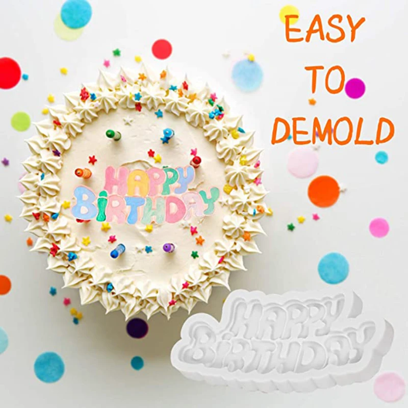 

"Сделай сам" с днем рождения Форма Сахарные силиконовые формы письмо Gumpaste шоколад Инструменты для украшения тортов из мастики