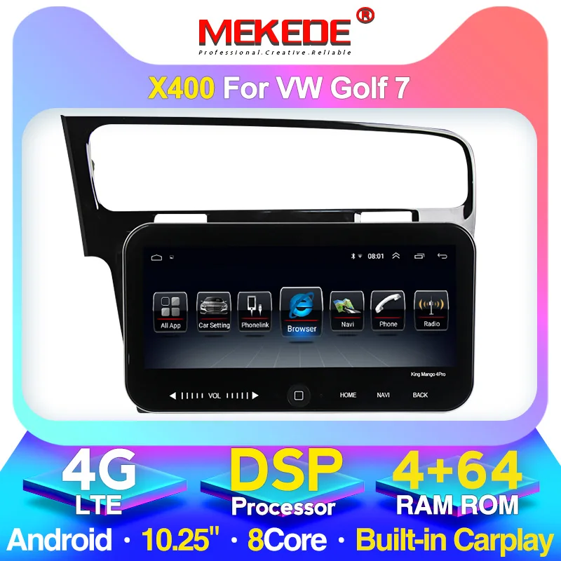 Автомобильный радиоприемник 10 25 дюйма Android 4 + 64 ГБ GPS навигатор для VW Volkswagen Golf 7 2013