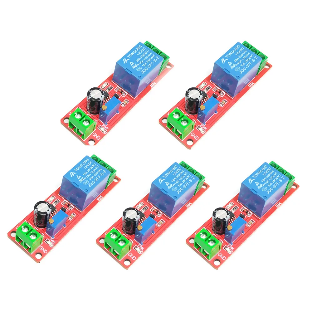 

5PCS DC 12V Time Delay Relay NE555 Time Relay Shield Timing Relay Timer Control Switch Module