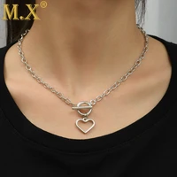 big heart long thick chain choker collar necklace punk choker love heart charm pendant necklaces for women girls jewelry hip hop