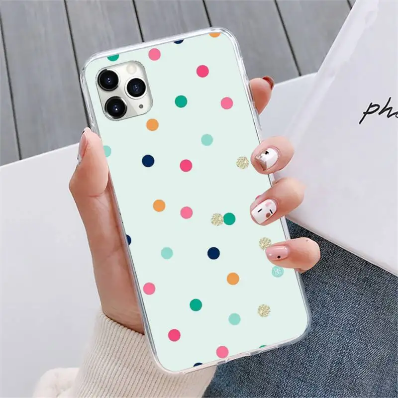 

Polka Dot Phone Case For iphone 12 5 5s 5c se 6 6s 7 8 plus x xs xr 11 pro max mini