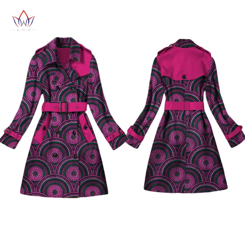 Women African Clothing Dashiki Trench Women Top African Style Long Sleeve Outwear Africa Print Dresses Plus Size 6XL WY2103