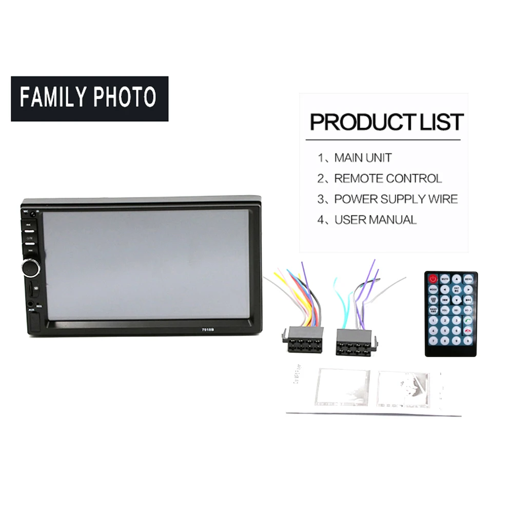 Автомагнитола Hikity 7018B MP5 плеер с сенсорным экраном 7 дюймов HD TF картой Mirrorlink USB FM AUX