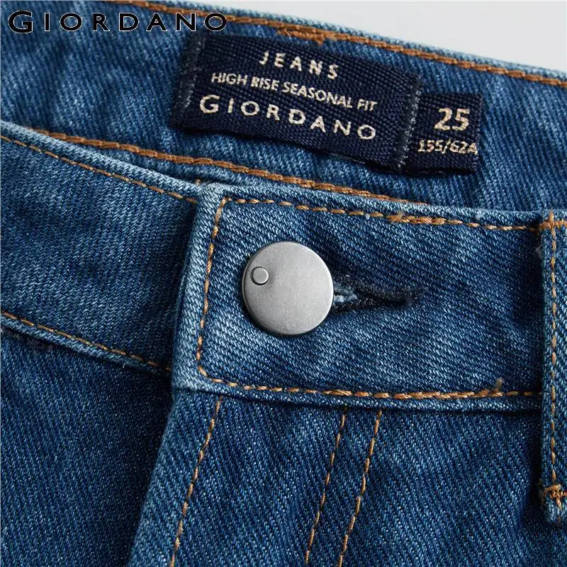 Giordano женские джинсы с высокой талией до щиколотки джинсовые брюки эластичные пять карманов классический стиль джинсы Сальса Feminina 05429334