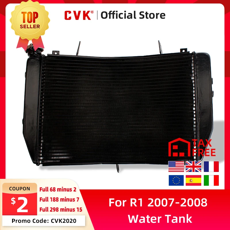 CVK радиатор мотоцикла охладитель охлаждающий бак для воды Yamaha YZF R1 2007 2008 YZF1000 YZFR1 07