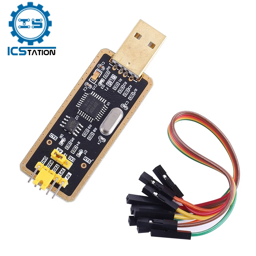 

FT232 FT232BL FT232RL FTDI USB 2.0 to TTL Adapter Debugger USB to Serial Converter with Jumper Download Cable Support Win10