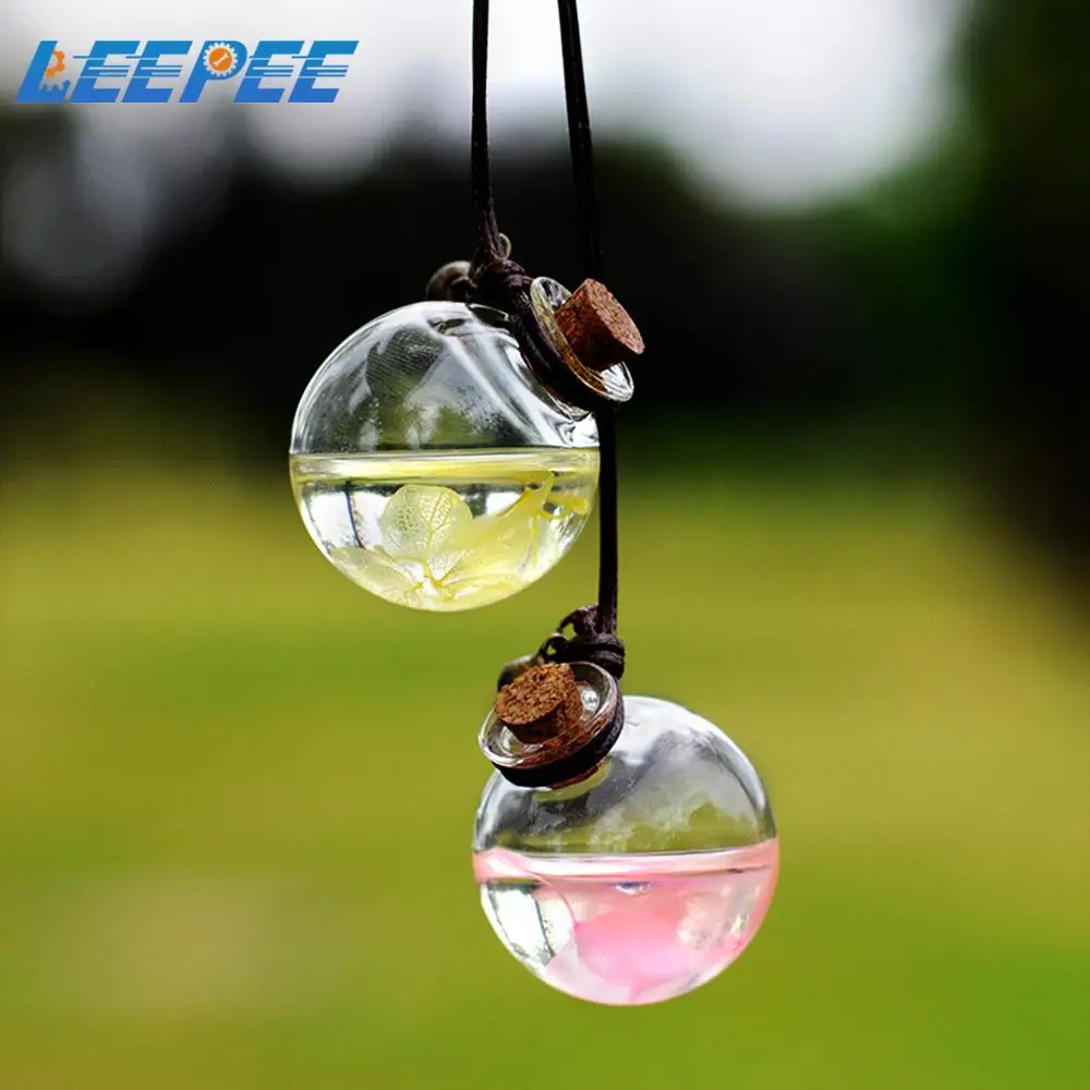 

Car-styling Fragrance Auto Decoration Air Freshener Empty Glass Bottle For Essential Oils Diffuser Car Hanging Perfume Pendant