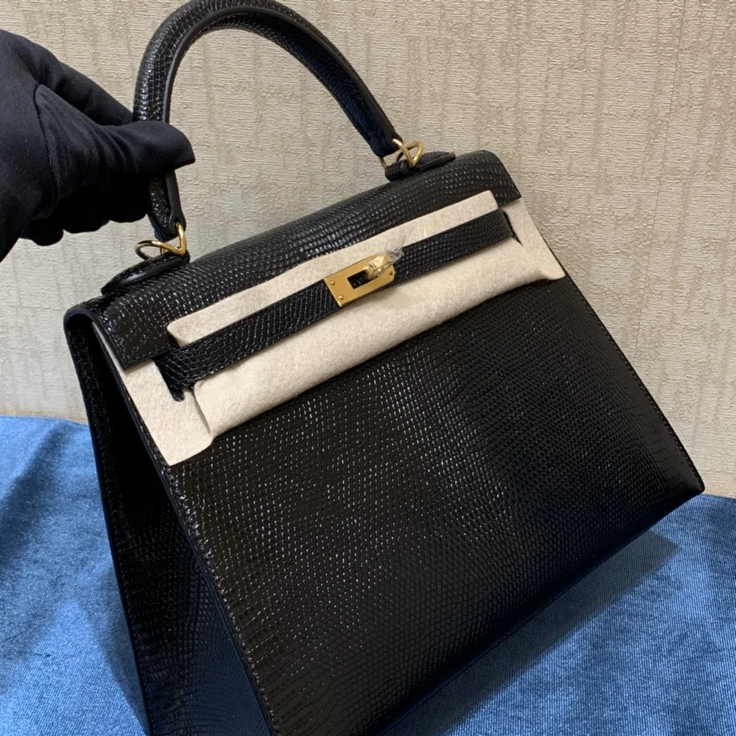 

Fully Handmade Lizard Brand Handbag,Designers Purse, 25CM Luxury Bag,Wax Line Stitching, Fast delivery