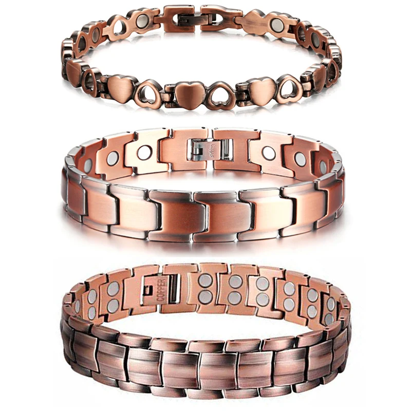 Мужской и женский браслет на ногу медный щиколотку для магнитной терапии снятия